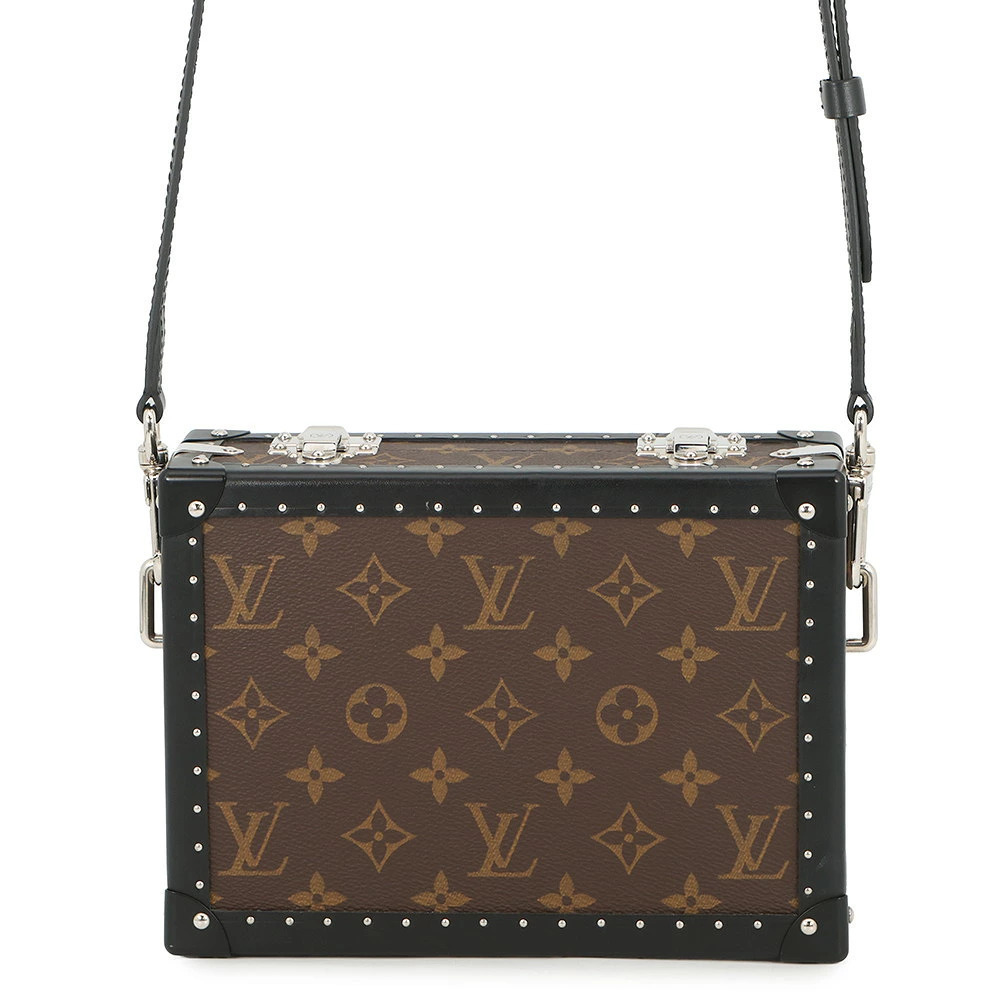 Louis Vuitton Monogram Macassar Brown Clutch Shoulder Bag Black